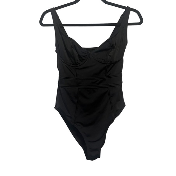 ASOS Swim Asos Black Fitted Contour One Piece Swimsuit Size Small
